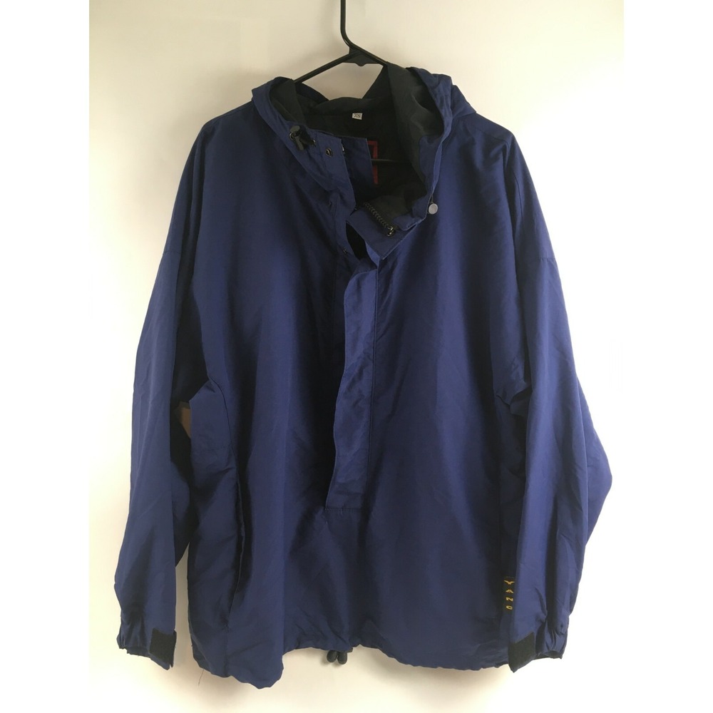 Yang Jacket Men's Size XS Black Pullover 3/4 Zip Windbreaker Snaps But Fits Big